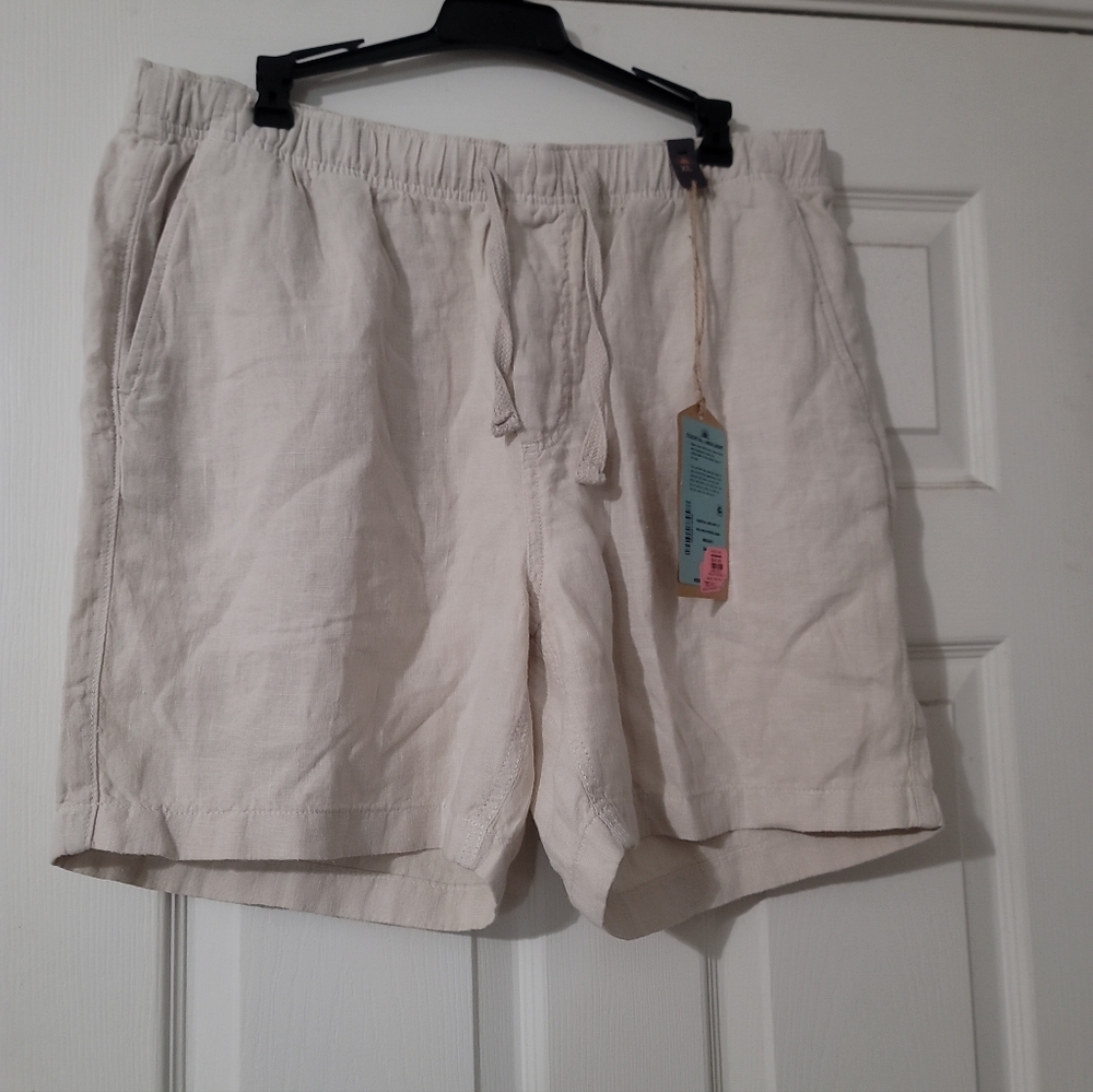 Faherty Essential Linen Short In Weathered Sand - Picture 8 of 14